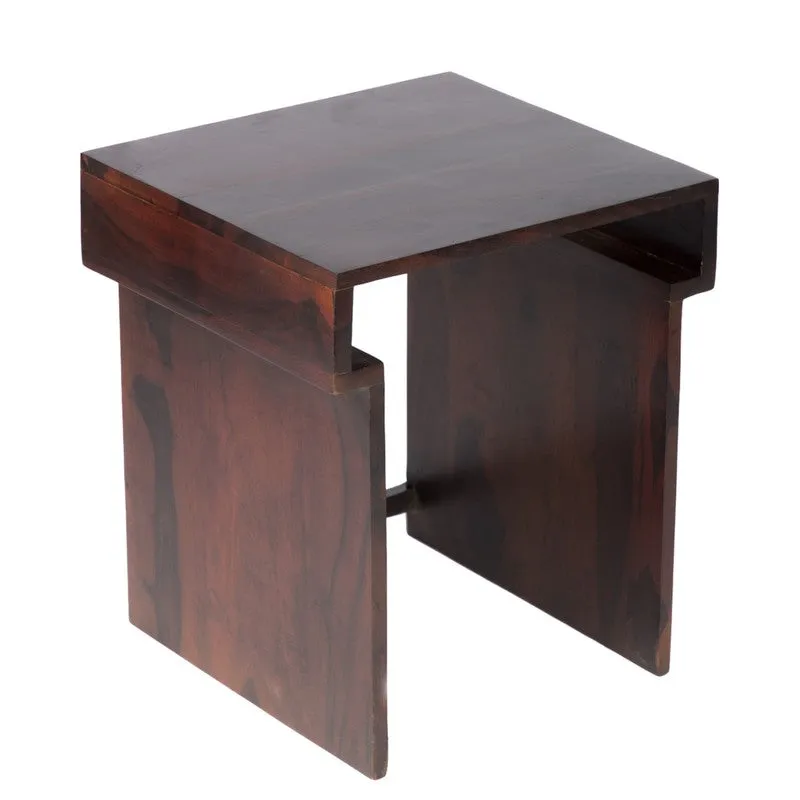 Tverox Sheesham Wooden Side & Bedside Table (Dark Brown) - Set Of Three media 5