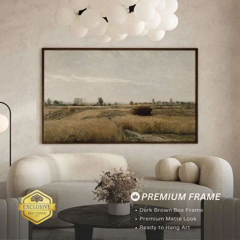 Rustic Fields Wood Wall Art With Frame - Black media 3