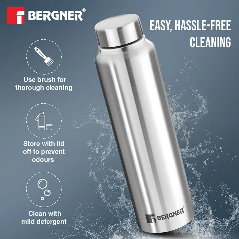 Bergner Aqua Lock Silver Leakproof Stainless Steel Bottle (1000 mL Each) - Set Of Three media 7