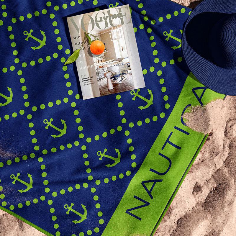 Nautica Inifinisoft Cotton Bath Towel - Green & Blue media 3