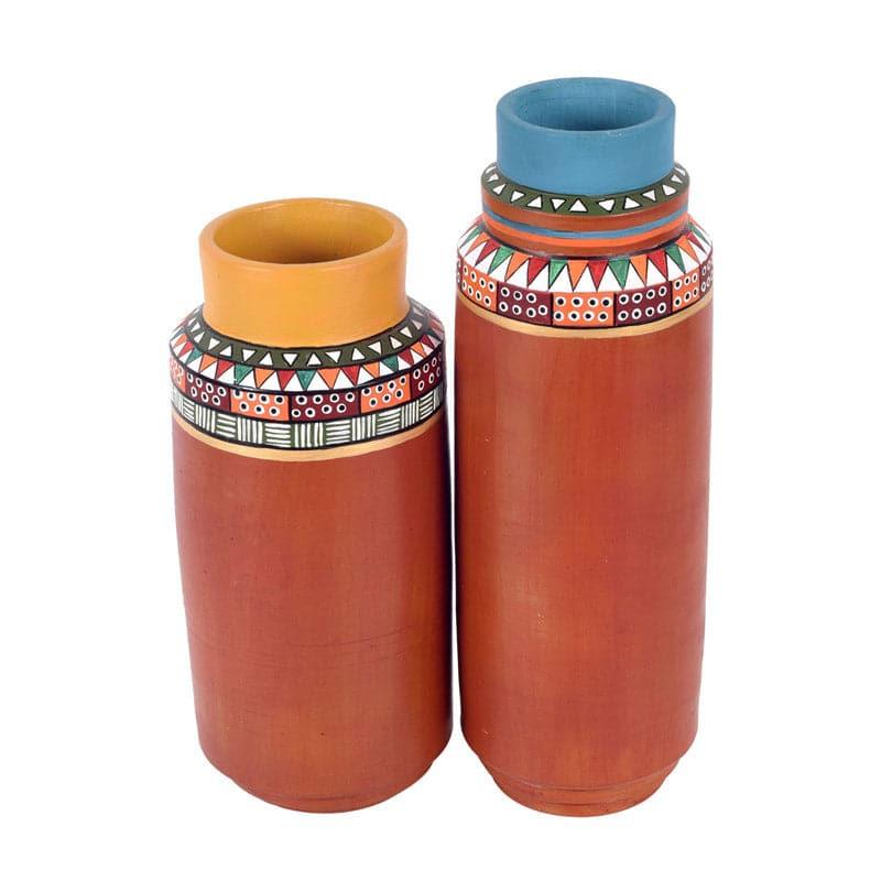 Ansala Tribal Terracotta Vase - Set Of Two media 4