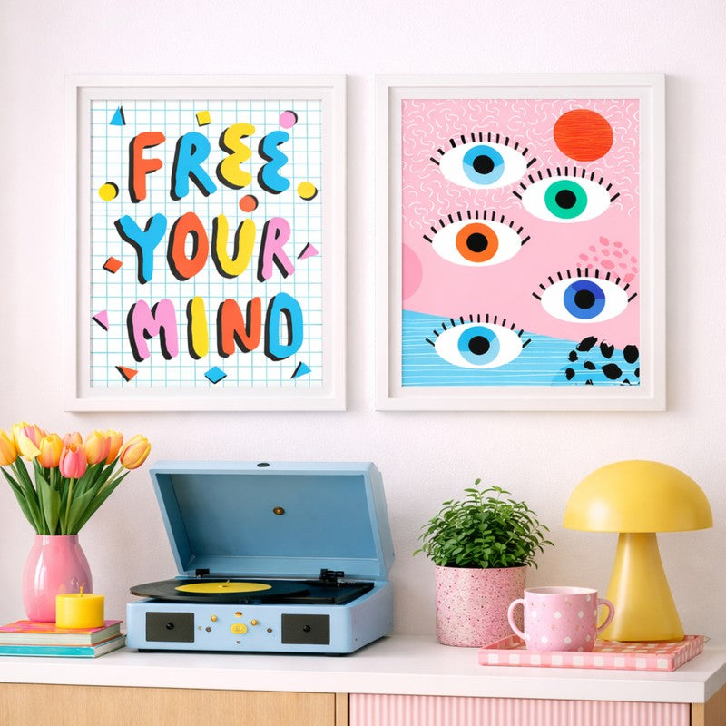 Vision Art Paper Wall Painting With MDF Frame - Set Of Two