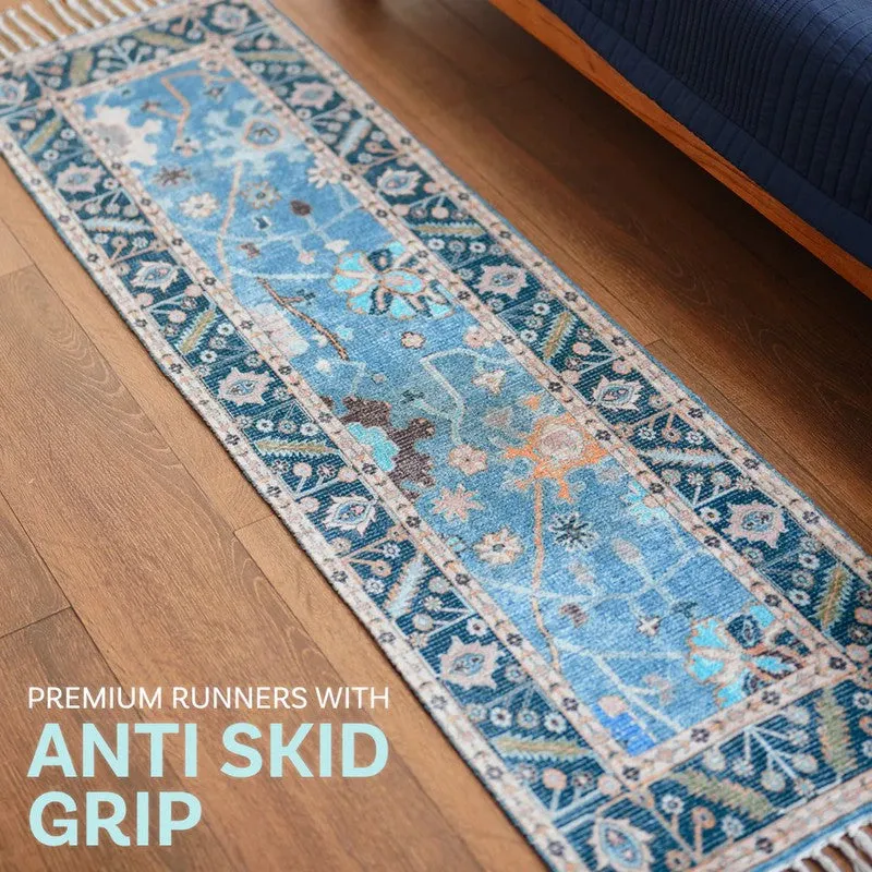 Aqua Garden Cotton Runner Rug media 6