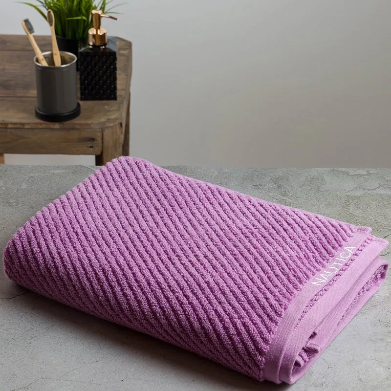 Nautica Riviera Soft Cotton Bath Towel - Lilac media 4