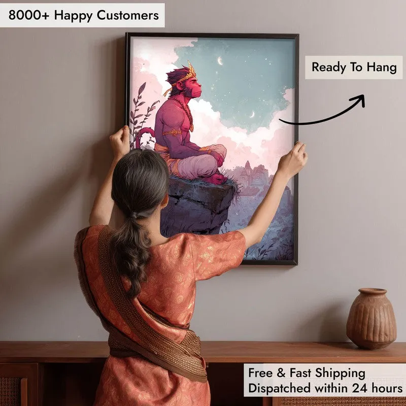 Sri Hanuman Divine Peace Spiritual Archival Paper Wall Art media 5