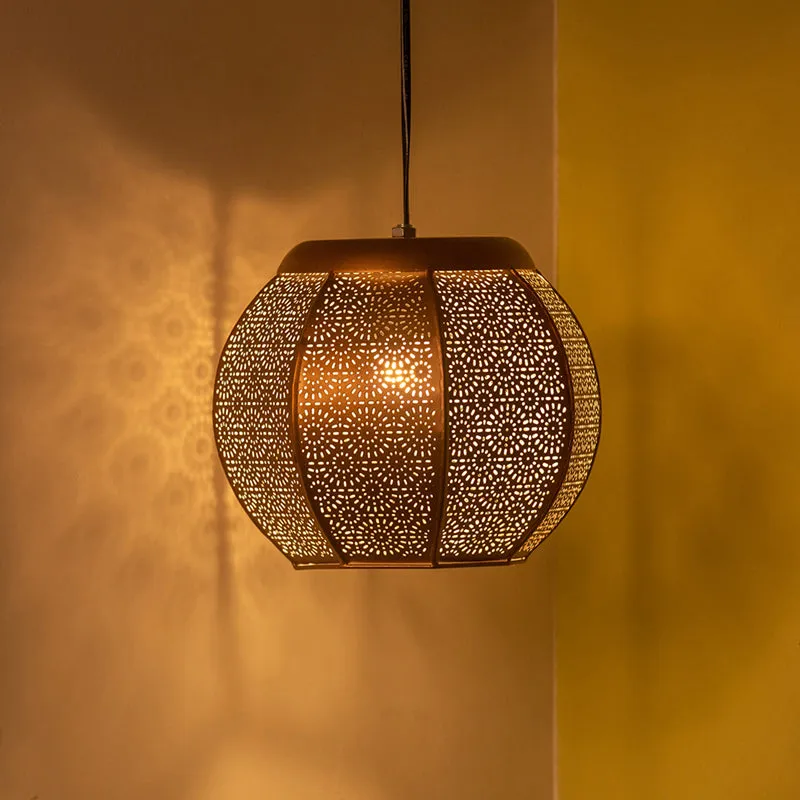 Moorish Halo Hand-Etched Iron Ceiling Lamp media 1