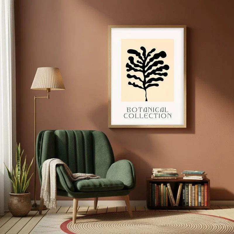 Wild Frond Canvas Wall Painting With Brown Frame media 1