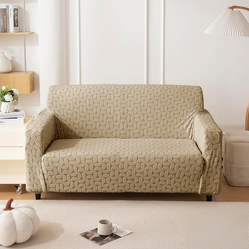 Urbana Jacquard Sofa Cover - Camel media 5