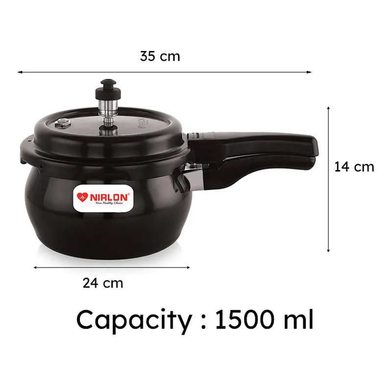 Nirlon Hard Aluminum Anodized Pressure Cooker - 1500 mL media 7