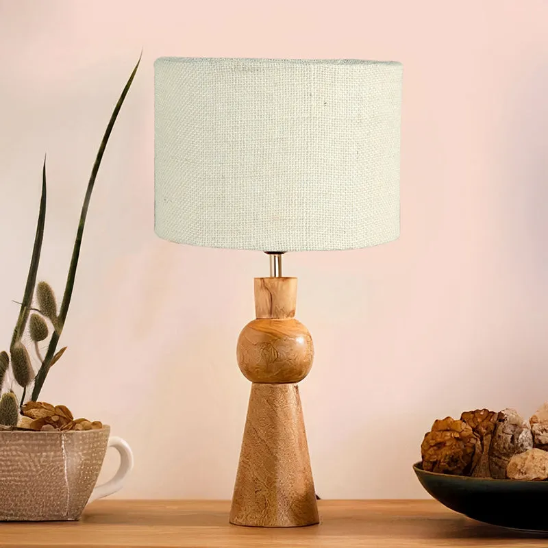 Angler Jute Wooden Table Lamp - White,Brown media 2