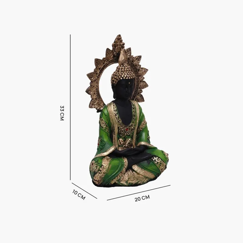 Azure Peace Buddha Idol - Green media 7