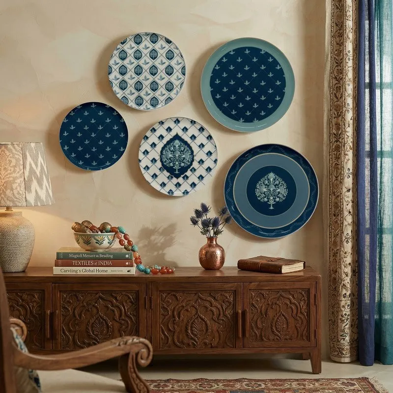 Azure Nest Metal Wall Plates - Set Of Five media 1