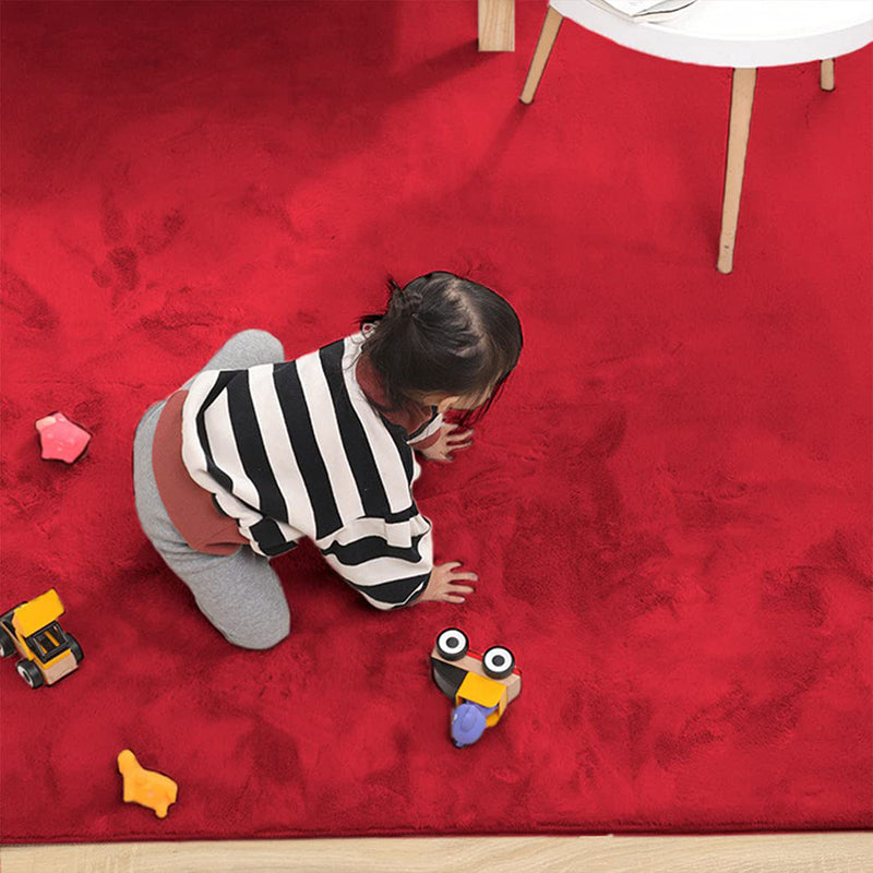 Ruffle Luxe Area Rug - Red media 7
