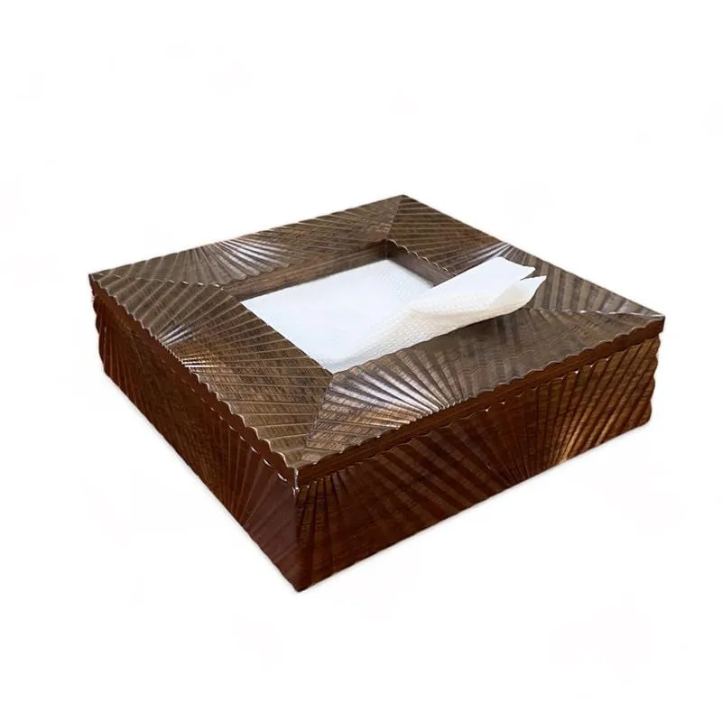 Stripe Stride Square Tissue Box - Coffee media 4