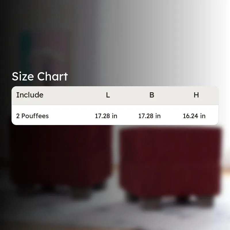 Krixon Pine Wood Pouffe (Maroon) - Set Of Two media 10