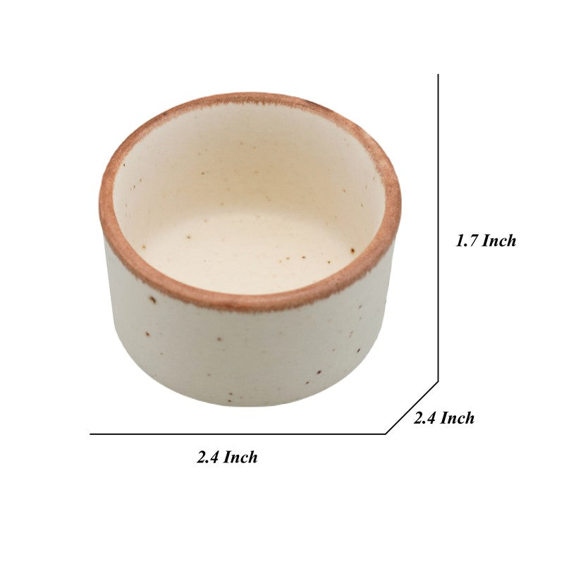 Savora Ceramic Dip Bowls (White,40 mL Each) - Set Of Six media 8