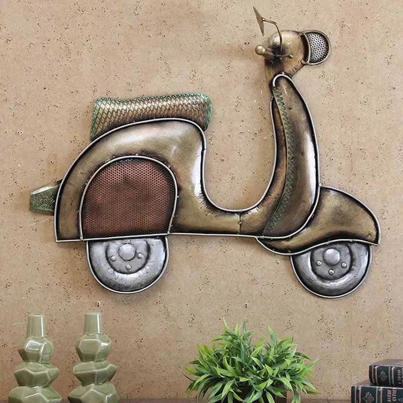 Vintage Scooter Iron Wall Accent - Copper media 1