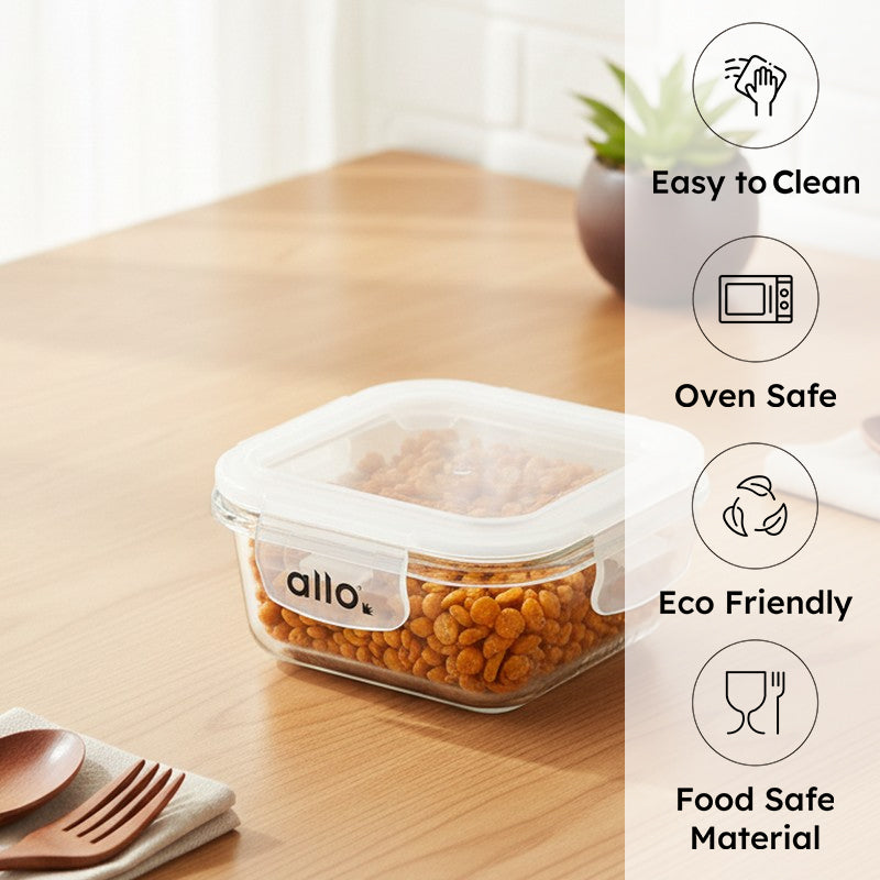 Crilvo Leak Proof Glass Lunch Box - 320 ML