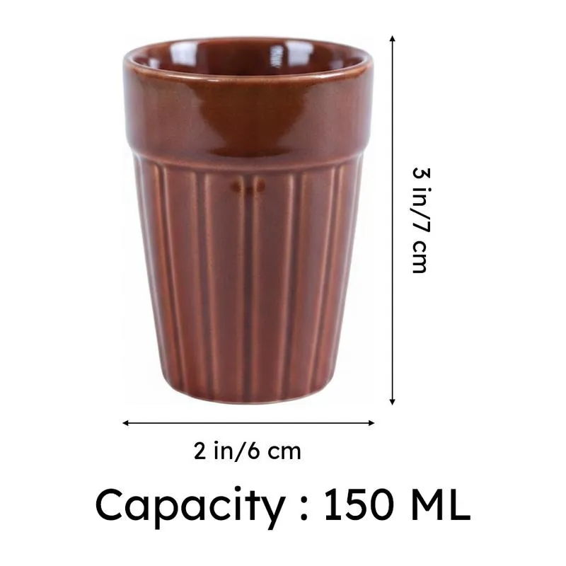 Nicoletta Ceramic Kulhad (Rust Red) -150 mL media 7