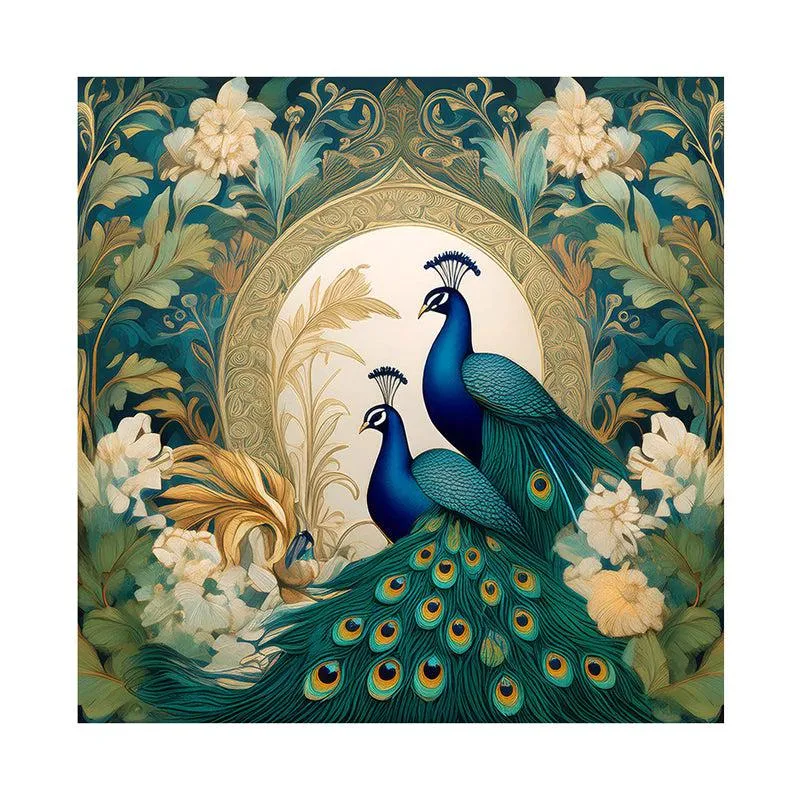 Peacock Bloom Poly Canvas Wall Painting media 5