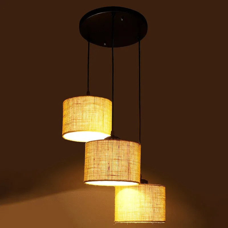 Sunset Glow Triple Metal Ceiling Lamp - Lemon Green media 4