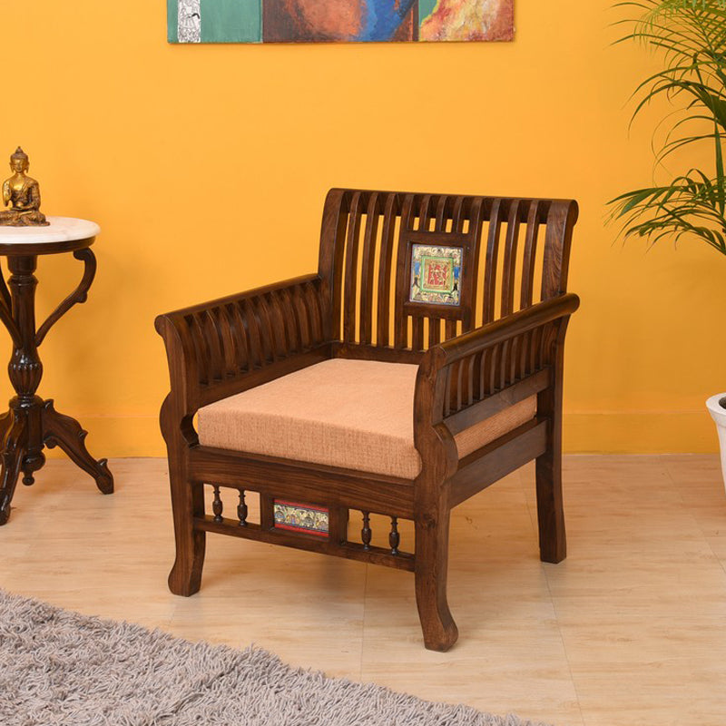 Nyle Teak Wood Accent Chair