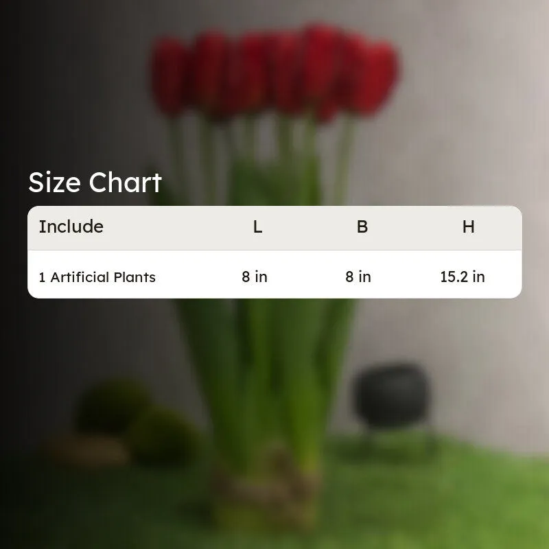 Artificial Tulip Flower Bunch Timeless Charm - Red media 6