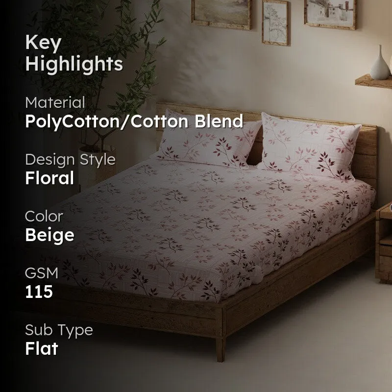 Uvral Bedsheet (Mauve) - 115 GSM media 2