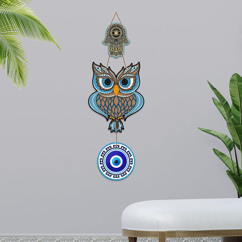 Owl Nazar III Polyester & MDF Wall Hanging
