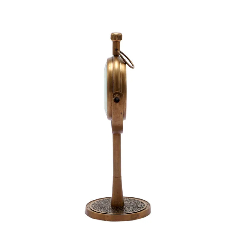 Esmora Antique Brass Table Clock - White & Gold media 3