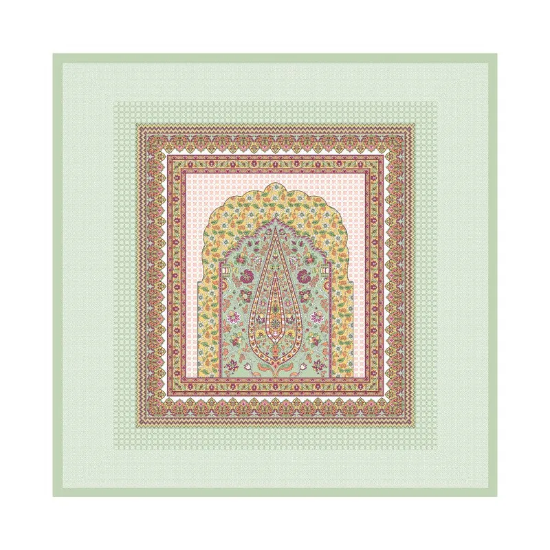 Ethnic Bloomy Cotton Bedsheet (Red,Green,White) - 120 TC media 5