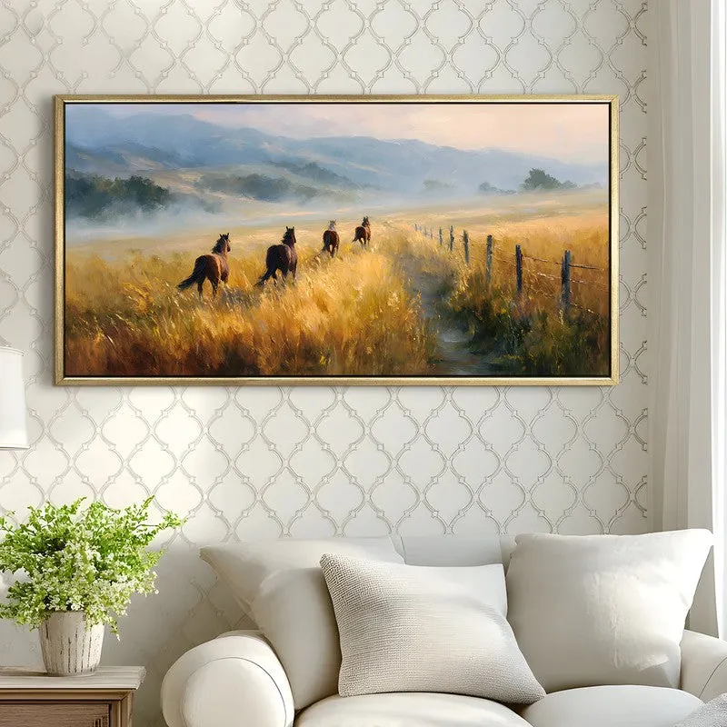 Spirit Run Canvas Wall Painting With Frame media 4