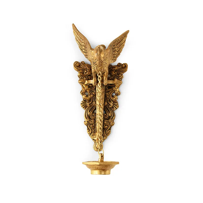Aerolux Parrot Brass Hanging Diya - Gold media 3