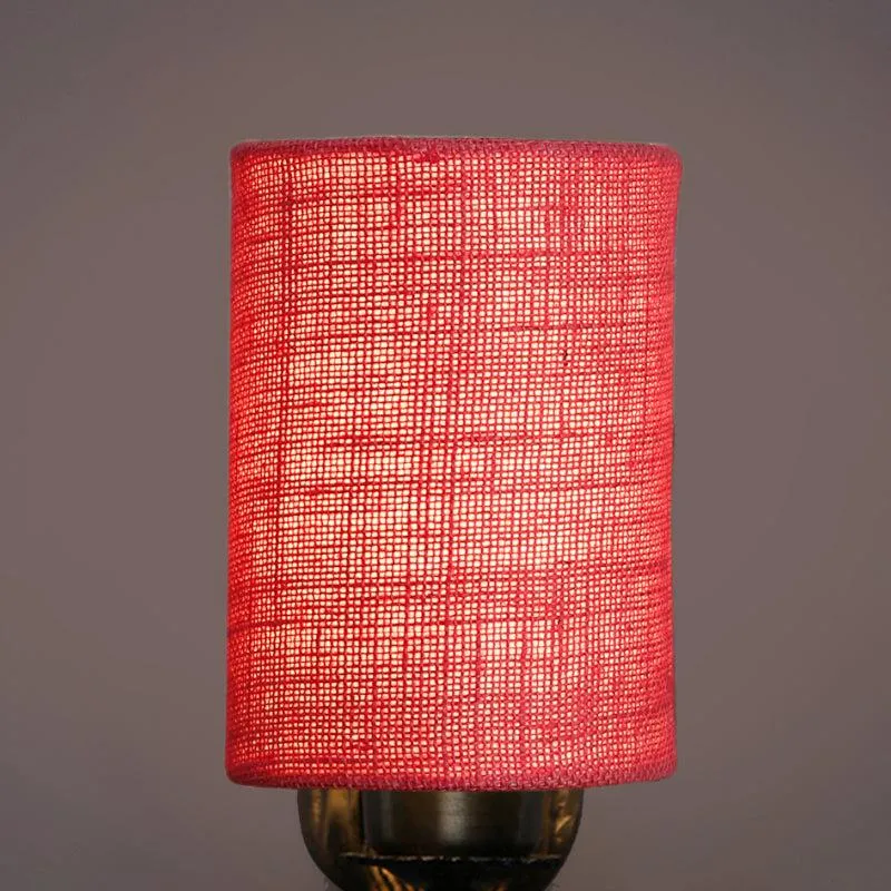 Love Gleam Atva Cylindrical Fabric & Metal Wall Lamp - Pink media 4