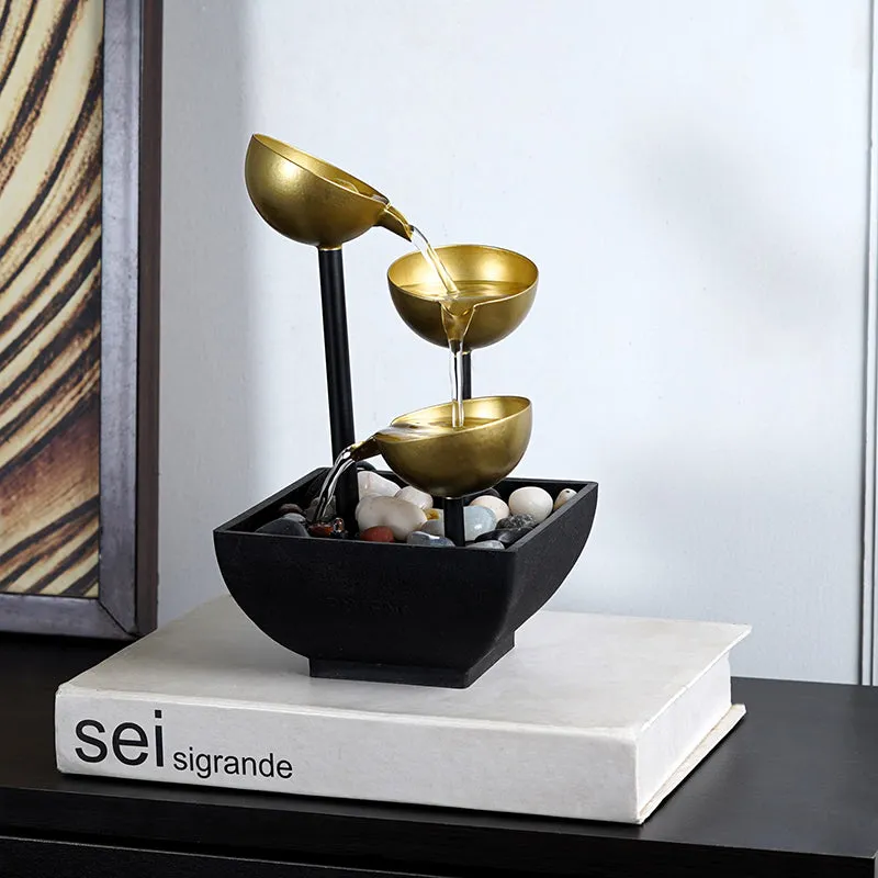 Vessel Flow Table Top Fountain - Gold media 5