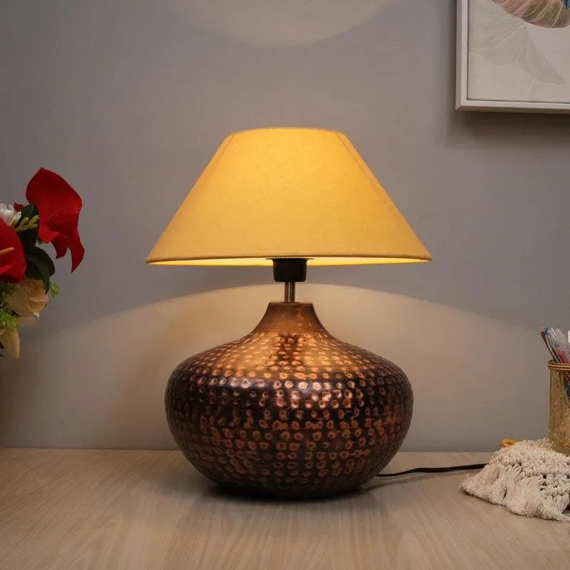 Nihita Fabric Table Lamp - Gold,Bronze media 1