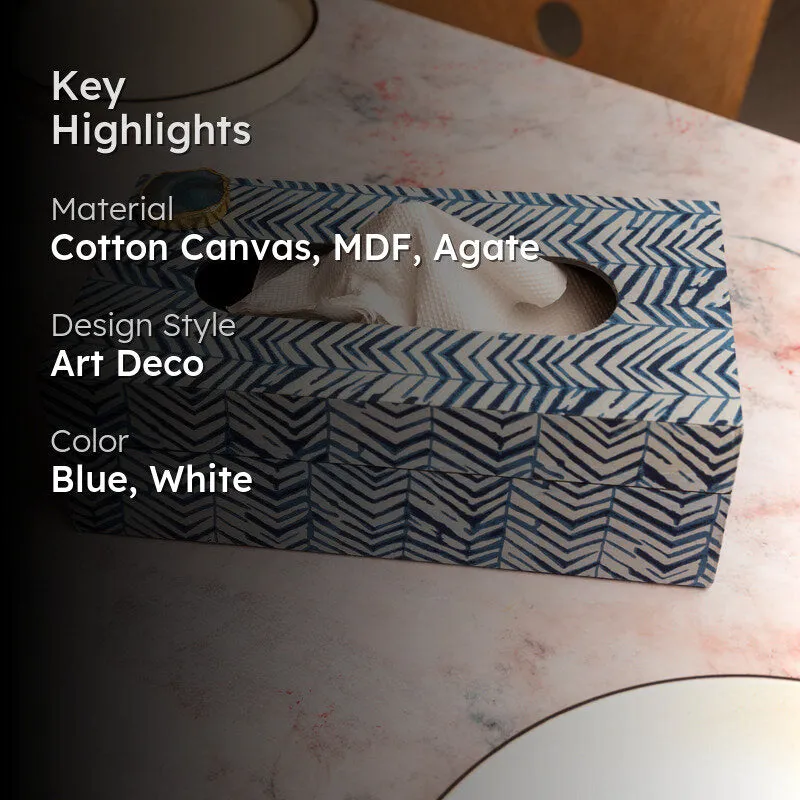 Azure Chevron MDF Tissue Holder media 2