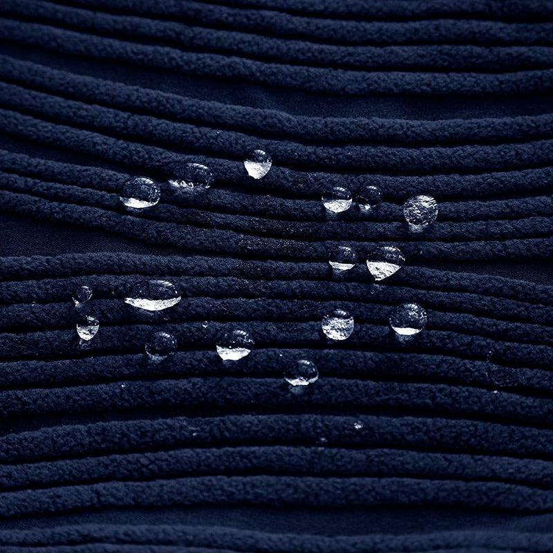 Velvet Night Solid Sofa Cover - Navy Blue media 4