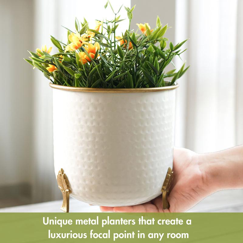 Hallo Metal Hammered Planter - Set Of Two media 4