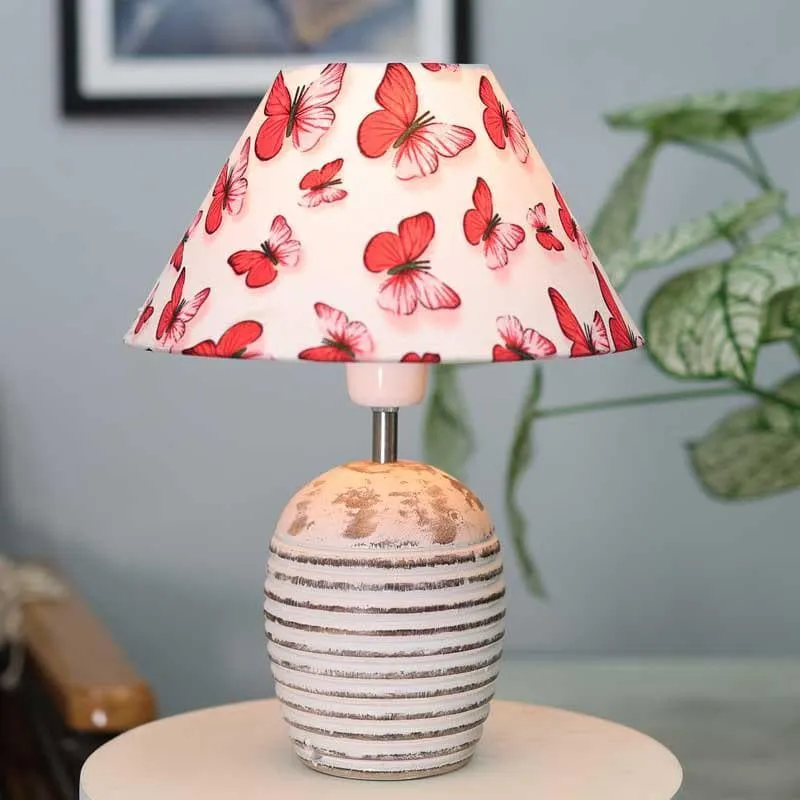 Monarch Relm Fabric Table Lamp - Orange,White media 1