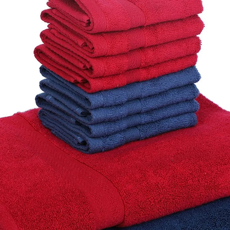 Elysian Solids Towel Set (Red, Blue) - Ten Piece Set media 6
