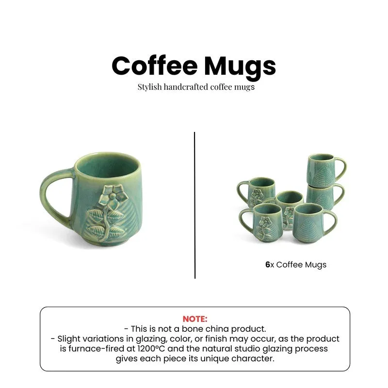 Sage Ceramic Coffee Mug (330 mL Each) - Set Of Six media 6