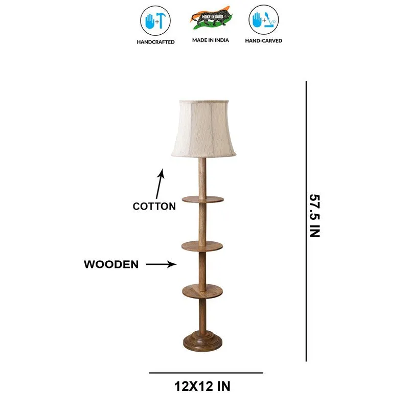 GlowDock Column Wooden Floor Lamp - White media 8