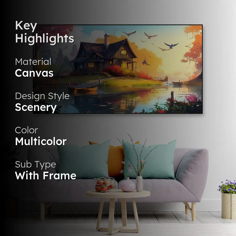 Riverside Cottage Wall Painting media 2