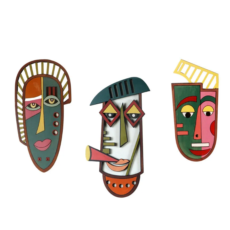 Kankana Mask Wooden Wall Accent - Set of Three media 5