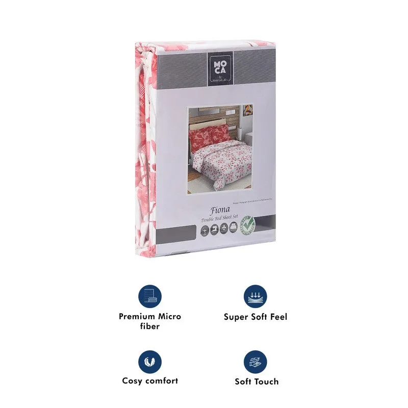 Monte Carlo Floraline Cotton Bedsheet (White,Maroon) - 104 TC media 11