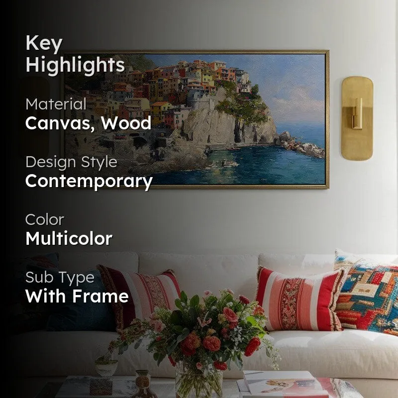 Cliffside Color Canvas Wall Painting With Frame media 2