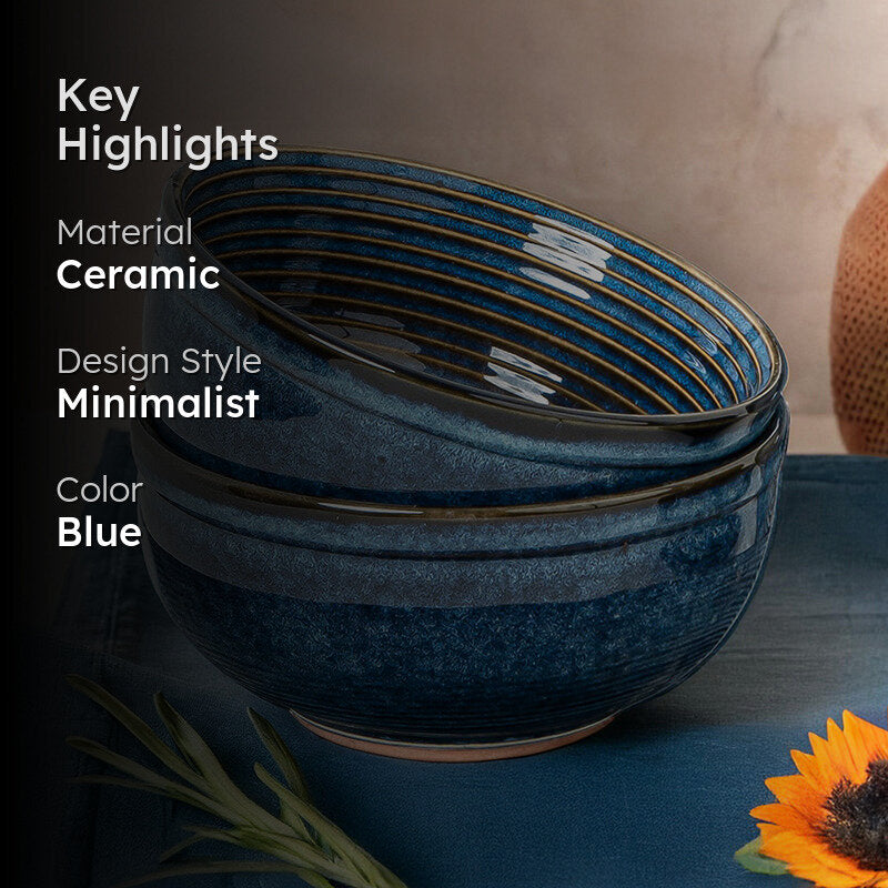 Terra Ridge Serving Bowl (Blue/1000 mL) - Set Of Two media 2