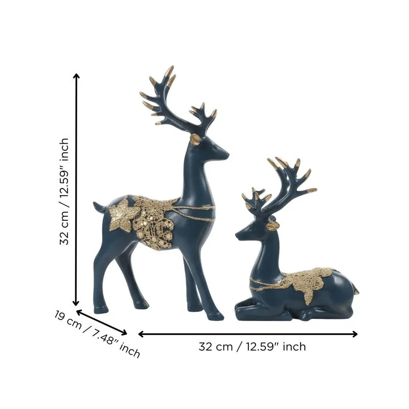 Majestic Reindeer Resin Showpiece - Set of Two - 5
