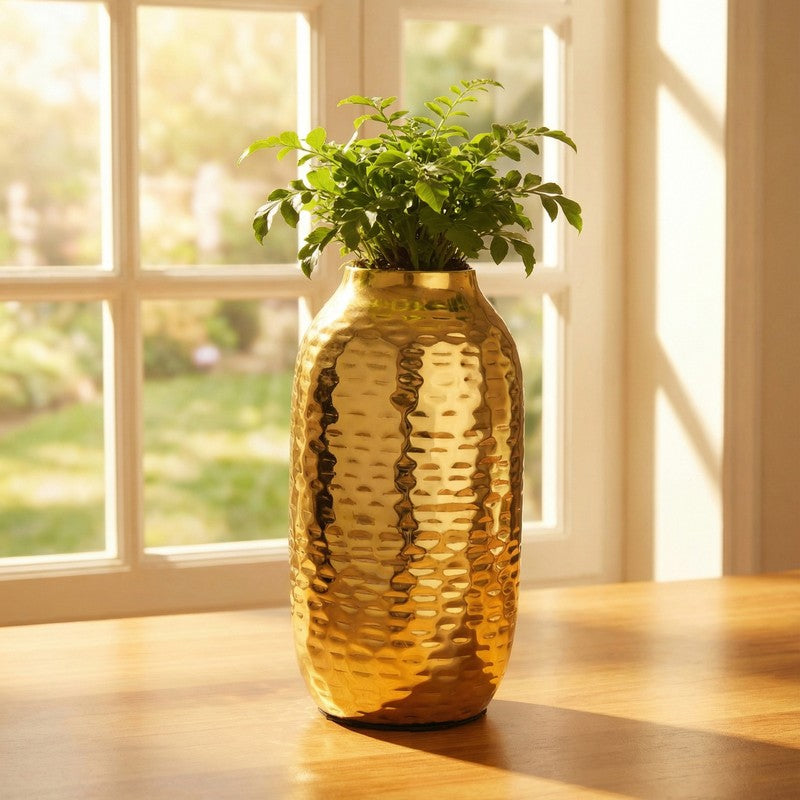 Biblio Bloom Metal Vase -Gold media 6
